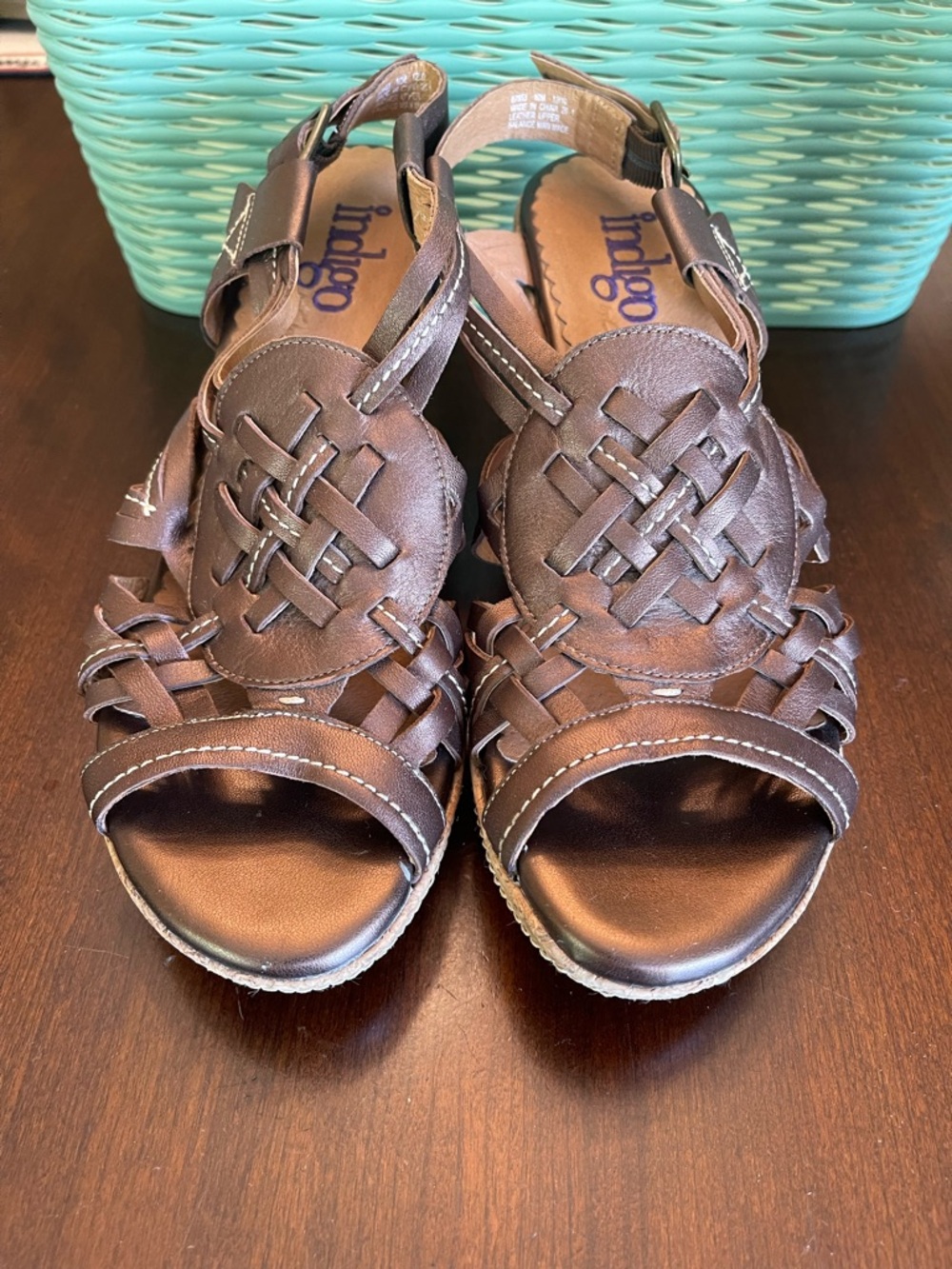 Indigo by Clarks women's wedge slingback sandals SZ 10 M